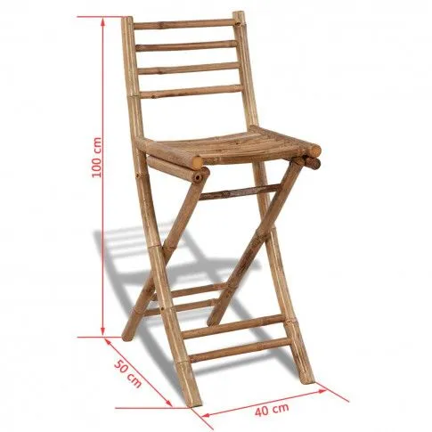 Szczegółowe zdjęcie nr 7 produktu Zestaw mebli bistro z bambusa Felicja - brązowy