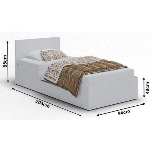wymiary łóżka 90x200 białego Cansar 3X