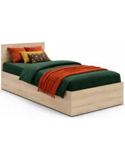 Łóżko z zagłówkiem i materacem dąb sonoma 90x200 - Wagy 3X w sklepie Edinos.pl