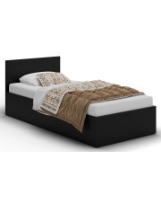 Czarne jednoosobowe łóżko z materacem 90x200 - Cansar 3X w sklepie Edinos.pl