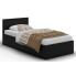 Czarne jednoosobowe łóżko z materacem 90x200 - Cansar 3X
