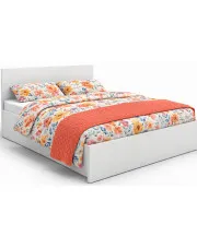 Białe łóżko z pojemnikiem i materacem 120x200 - Wagy 3X w sklepie Edinos.pl