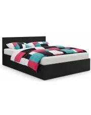 Czarne łóżko z materacem i pojemnikiem 120x200 - Wagy 3X w sklepie Edinos.pl