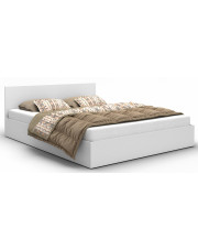 Białe podwójne łóżko z materacem 140x200 - Cansar 3X w sklepie Edinos.pl