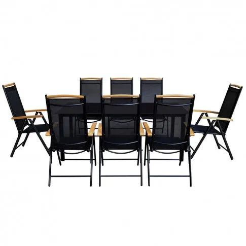 Fotografia Zestaw mebli ogrodowych Oxel 3X - czarny z kategorii Meble ogrodowe