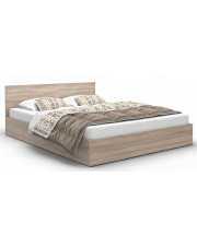 Podwójne łóżko z materacem dąb sonoma 160x200 - Cansar 3X w sklepie Edinos.pl