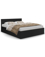Czarne łóżko z pojemnikiem i materacem 160x200 - Cansar 3X w sklepie Edinos.pl