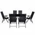 Fotografia Zestaw mebli ogrodowych Calf 2X - czarny z kategorii Stoły, krzesła, ławki