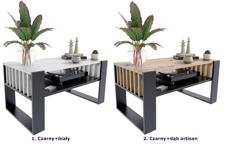 Nowoczesny stolik kawowy prostokątny z lamelami Enya 4X