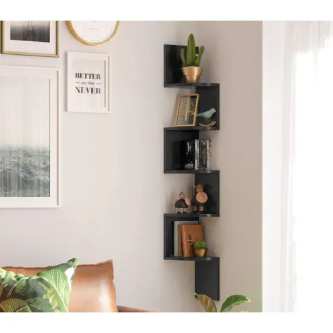 Czarny regał narożny Golo wiualizacja