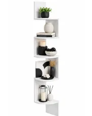 Biała skandynawska półka narożna wisząca - Goldora w sklepie Edinos.pl