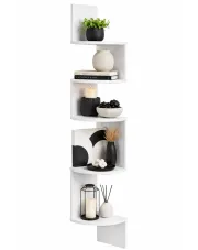 Biała skandynawska półka narożna wisząca - Goldora w sklepie Edinos.pl