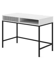 Białe biurko lamelowe w stylu glamour - Livorno 15X w sklepie Edinos.pl