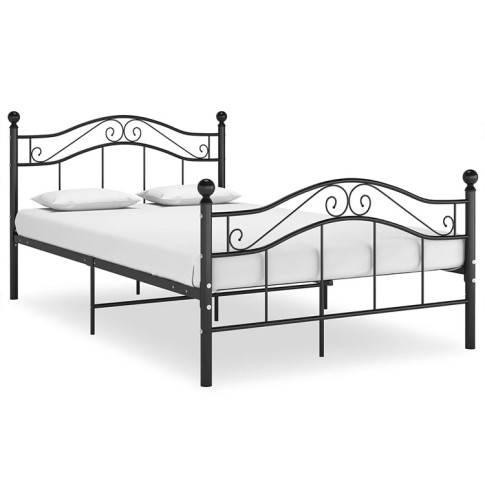 Czarne metalowe łóżko z zagłówkiem Finx