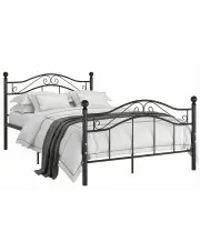 Czarne metalowe łózko loftowe 120x200 cm - Iroz w sklepie Edinos.pl