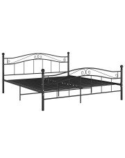Czarne metalowe łóżko małżeńskie 200x200 cm - Zaxter w sklepie Edinos.pl