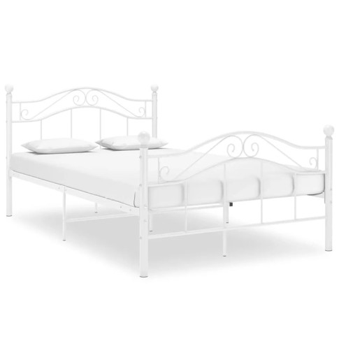 Białe łóżko z metalu Zaxter