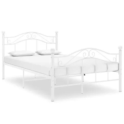 Białe łóżko z metalu Zaxter