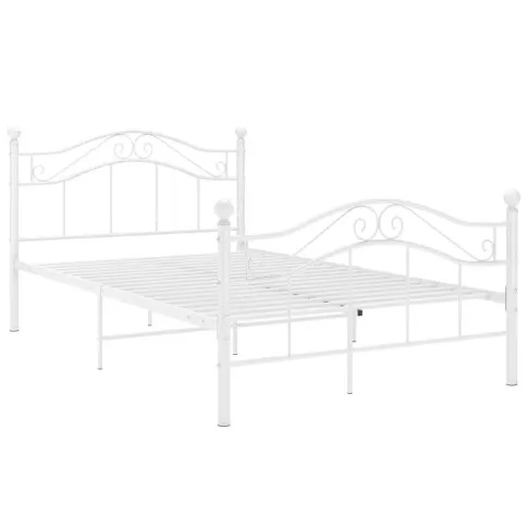 Białe łózko metalowe Zaxter