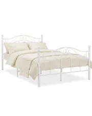 Białe metalowe łóżko pojedyncze 120x200 cm - Iroz w sklepie Edinos.pl