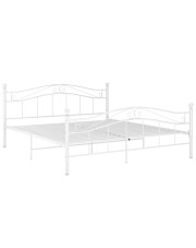 Białe metalowe łóżko z zagłówkiem 160x200 cm - Zaxter w sklepie Edinos.pl