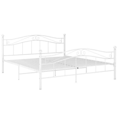 Białe metalowe łóżko w stylu loft Zaxter