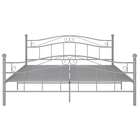 Szare łóżko z metalu Zaxter