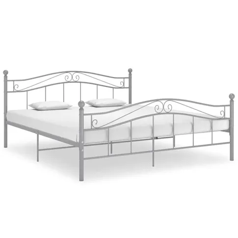 Szare łóżko z metalu w stylu loftowym Zaxter