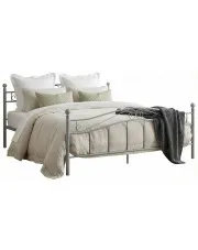 Szare metalowe łóżko industrialne 140x200 cm - Iroz w sklepie Edinos.pl