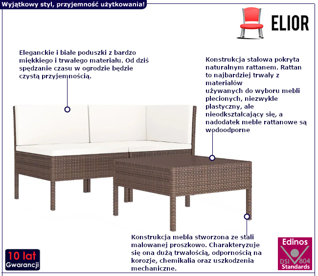 Zestaw mebli ogrodowych Alva 5X