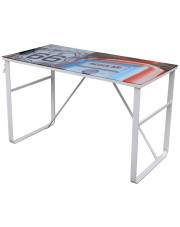 Białe biurko ze szklanym blatem - Owello 3X w sklepie Edinos.pl