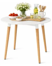 Biały okrągły stół na drewnianych nogach 80 cm - Minte 4X w sklepie Edinos.pl