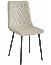 Beżowe krzesło tapicerowane metalowe - Saba 4X w sklepie Edinos.pl