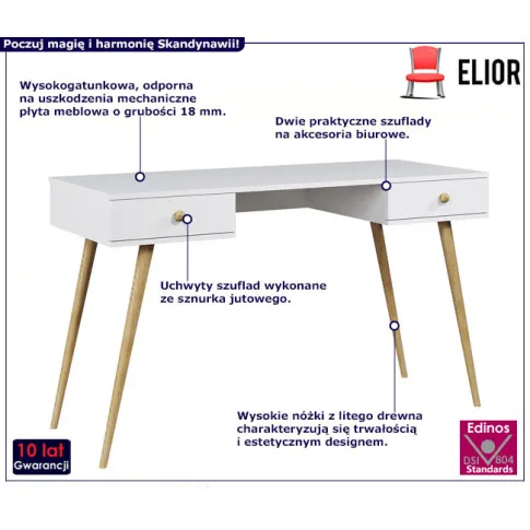 Biurko na wysokich drewnianych nogach Tida 3X