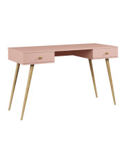 Różowe biurko na drewnianych nóżkach - Tida 13X w sklepie Edinos.pl
