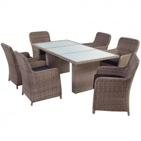 Fotografia Zestaw mebli ogrodowych Gravos - brązowy z kategorii Stoły, krzesła, ławki