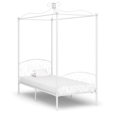 Białe rustykalne łóżko Orfes