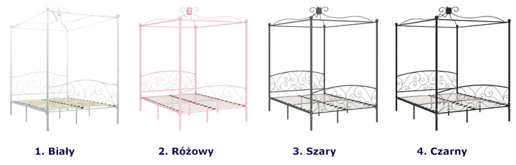 Kolory metalowego łóżka Dalina