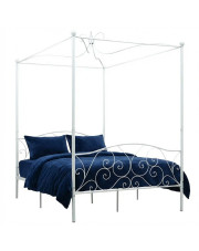 Białe metalowe łóżko rustykalne 140x200 cm - Ifrexi w sklepie Edinos.pl