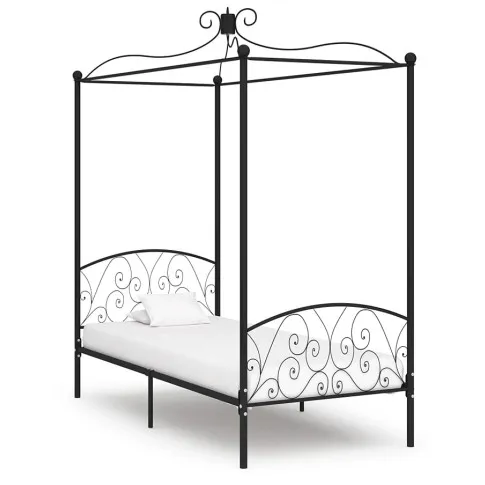 Czarne łóżko metalowe Orfes