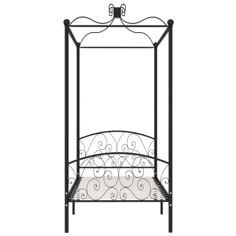 Czarne metalowe łóżko Orfes