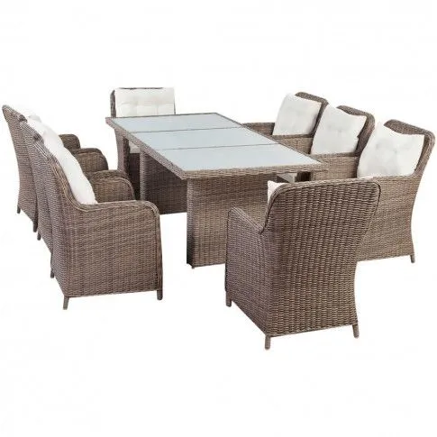 Fotografia Zestaw mebli ogrodowych Gravos 2X - brązowy z kategorii Stoły, krzesła, ławki