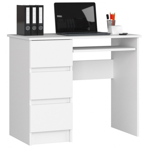 Zdjęcie produktu Białe biurko dziecięce, młodzieżowe, z 3 szufladami - Miren 3X.