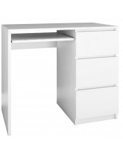 Białe biurko z szufladą na klawiaturę dla dziecka, dziewczynki z szufladą na klawiaturę - Blanco 2X w sklepie Edinos.pl