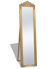 Złote stojące lustro w stylu glamour - Prozer