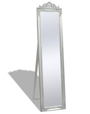 Srebrne stojące lustro z ozdobną ramą - Prozer 