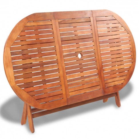 Szczegółowe zdjęcie nr 6 produktu Zestaw drewnianych mebli ogrodowych Linder - brązowy