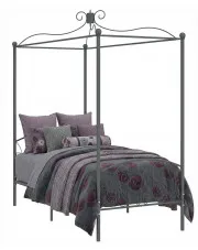 Szare pojedyncze łóżko metalowe 90x200 cm - Ifrexi w sklepie Edinos.pl