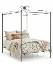 Szare metalowe łóżko rustykalne 120x200 cm - Ifrexi w sklepie Edinos.pl