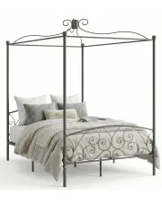 Szare rustykalne łóżko małżeńskie 140x200 cm - Ifrexi w sklepie Edinos.pl